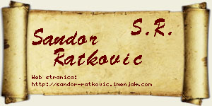 Šandor Ratković vizit kartica